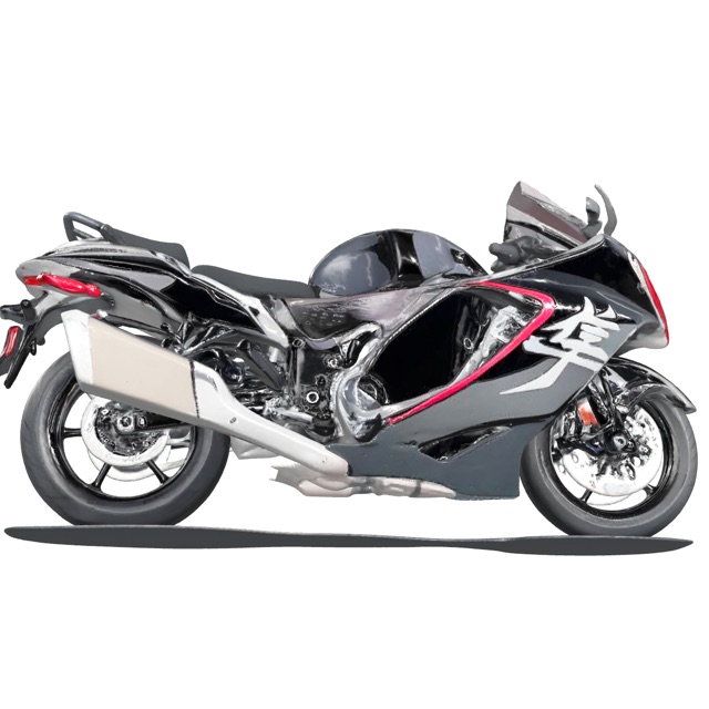 A 3D model of a toy motorbike, generated by Memora 3D.